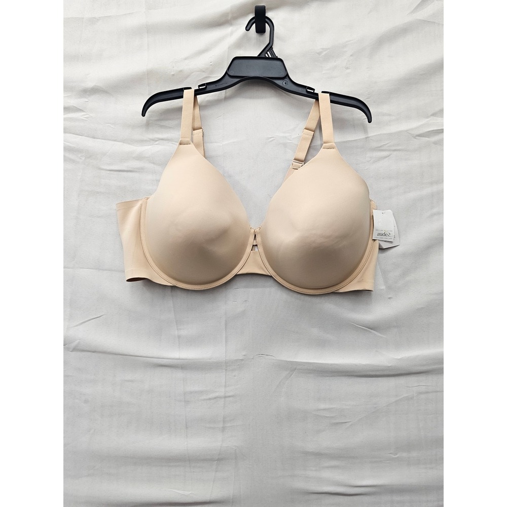 Auden Womens Lightly Lined Full Coverage Bra Beige Nylon Blend Size 46DDD